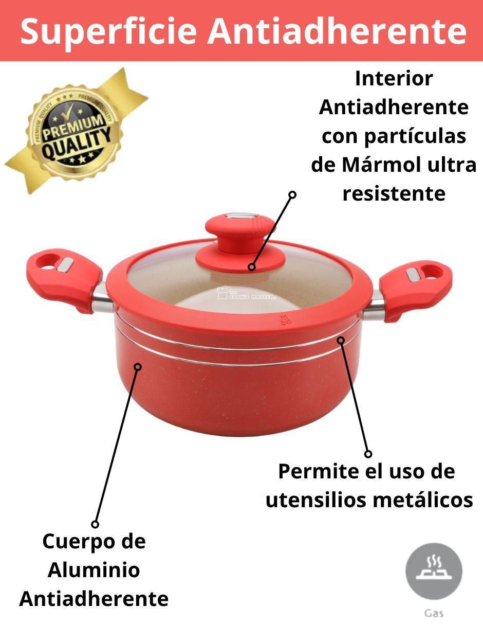 Batería de cocina de aluminio antiadherente minerales naturales 16 piezas 4