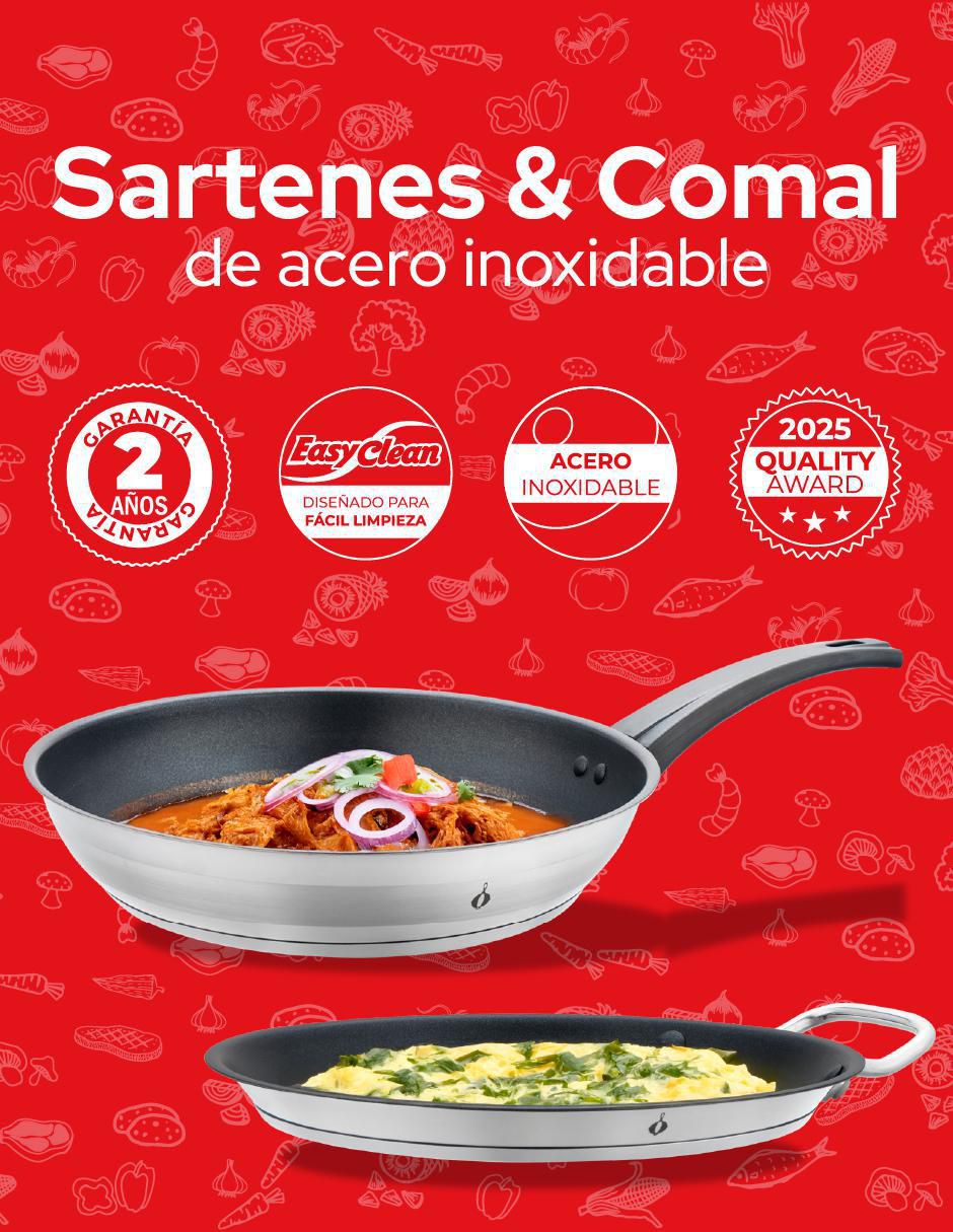Set de sartenes de acero inoxidable 3 piezas 4