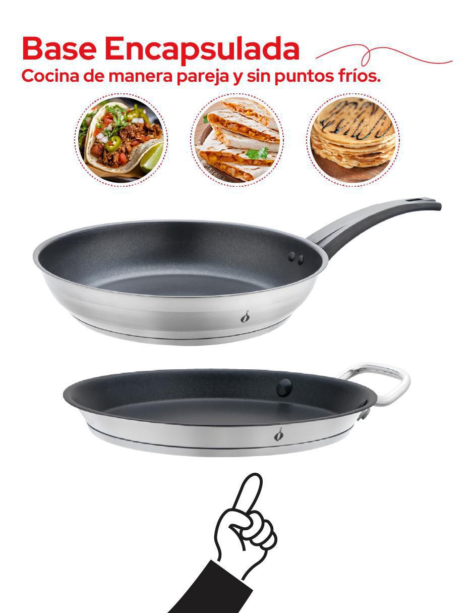 Set de sartenes de acero inoxidable 3 piezas 7
