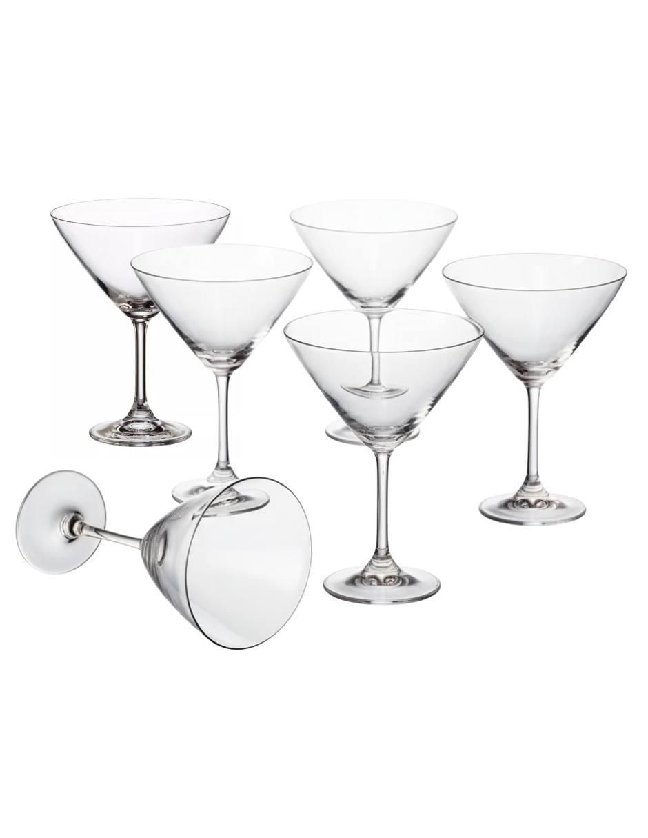 Set de copas para martini Sylvia de vidrio 6 piezas