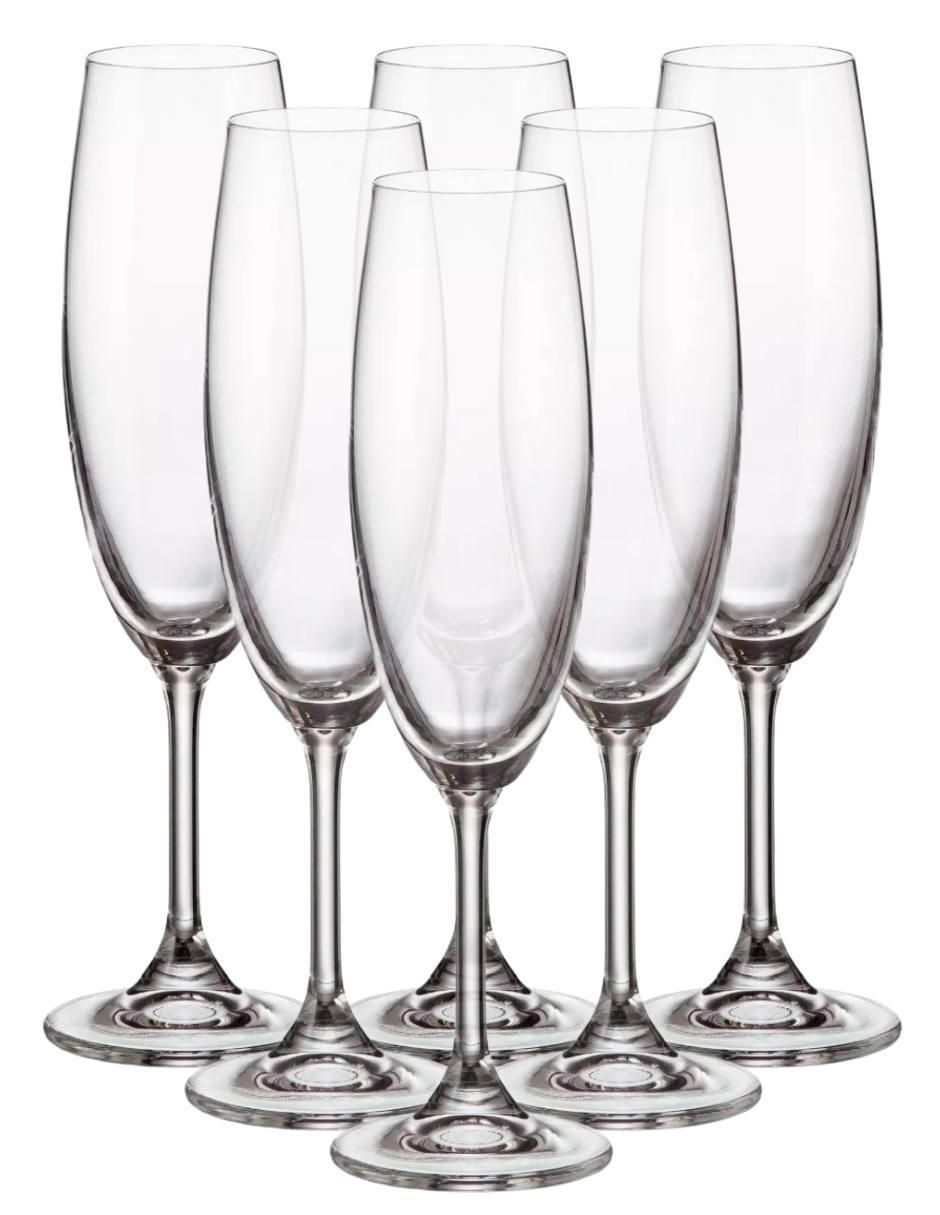 Set de copas para champán Sylvia de vidrio 6 piezas