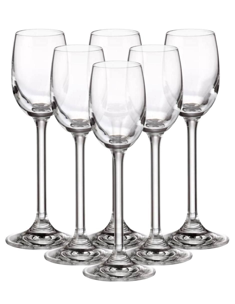 Set de copas para licor Colibri de vidrio 6 piezas