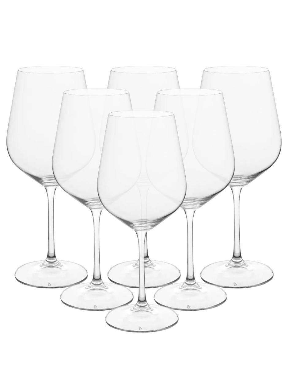 Set de copas para vino tinto Strix de vidrio 6 piezas