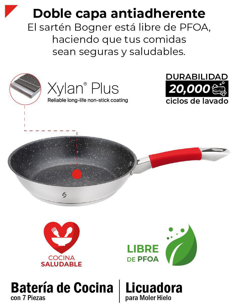 Batería de cocina de acero inoxidable antiadherente titanio 8 piezas 7