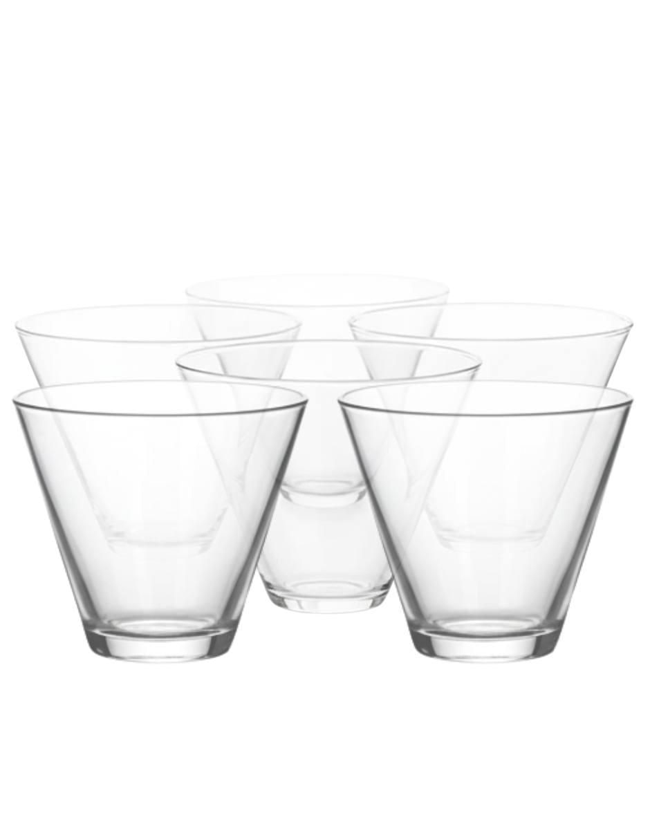 Set de vasos para martini luxor de vidrio con 6 piezas Set de vasos para martini luxor de vidrio con 6 piezas