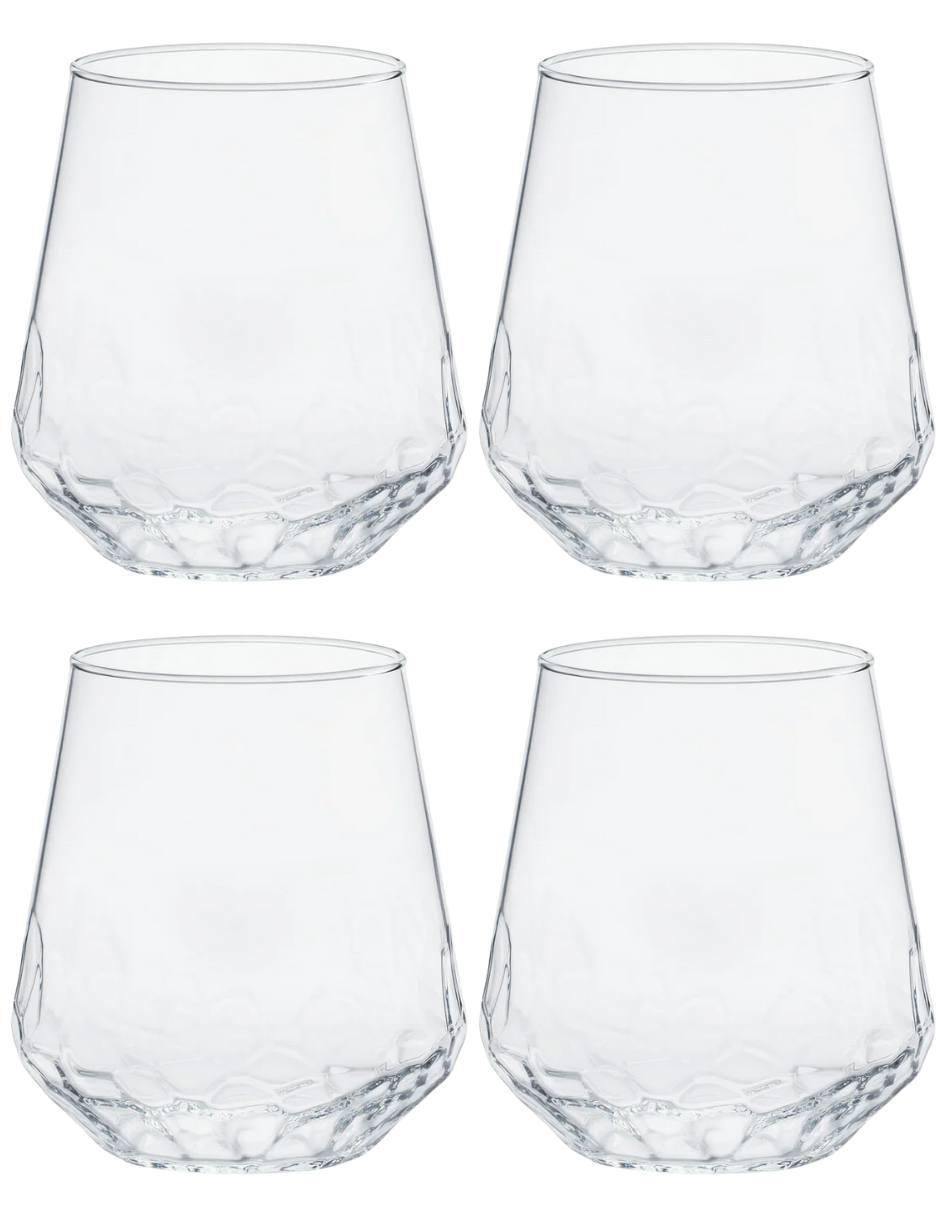 Set de vasos para agua glacier de vidrio con 4 piezas