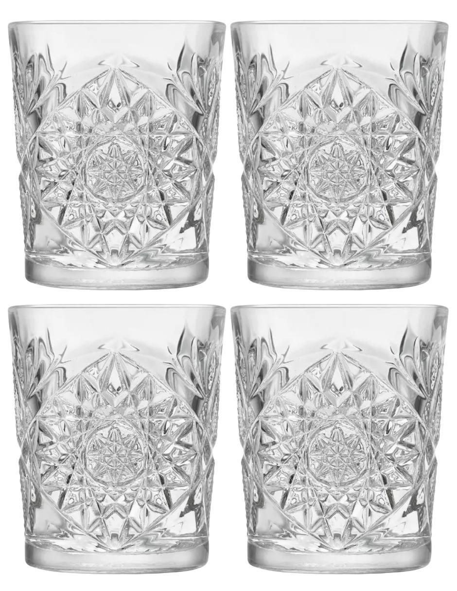 Set de vasos para whisky hobstar de vidrio con 4 piezas
