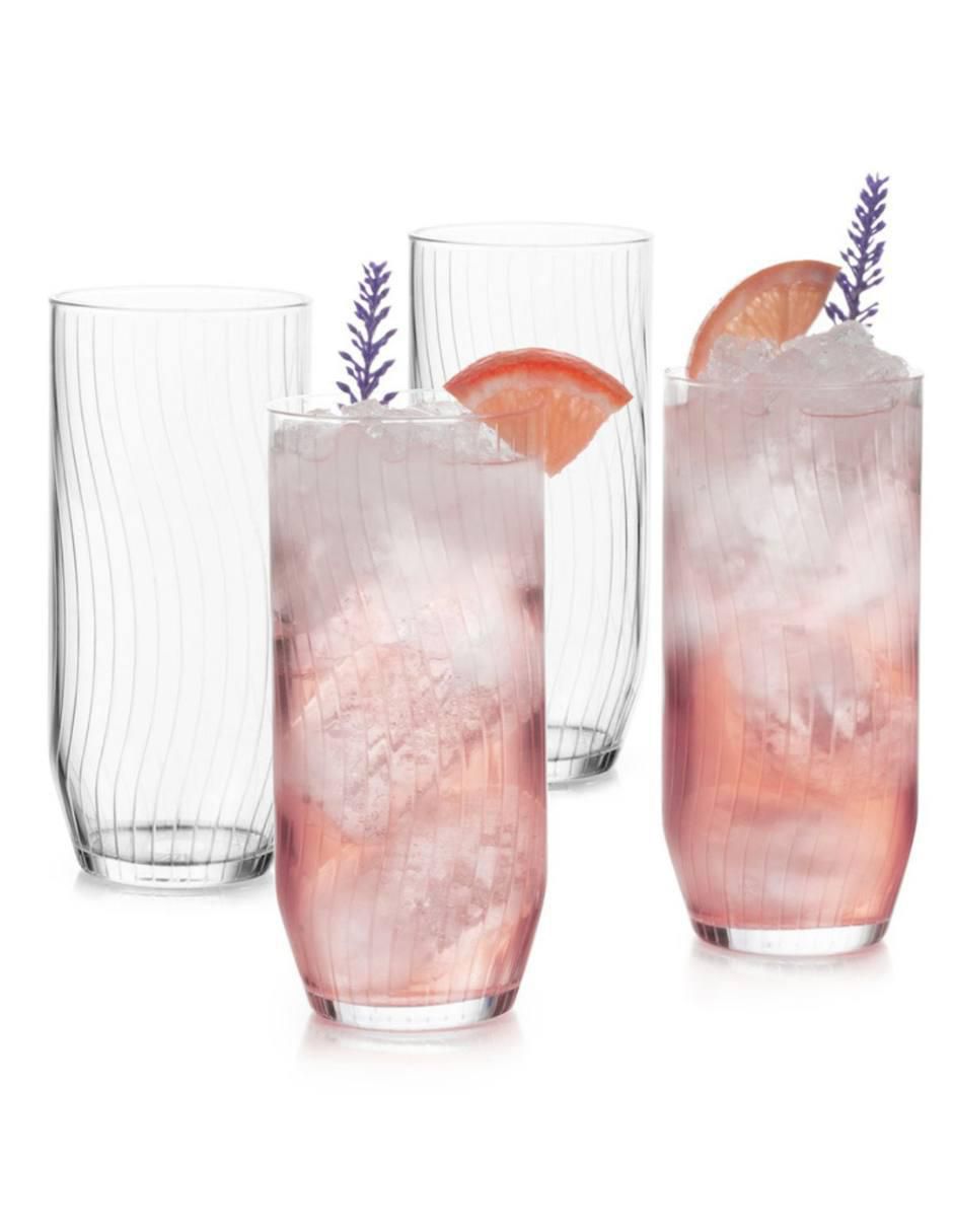 Set de vasos largo brisa de vidrio con 4 piezas 2