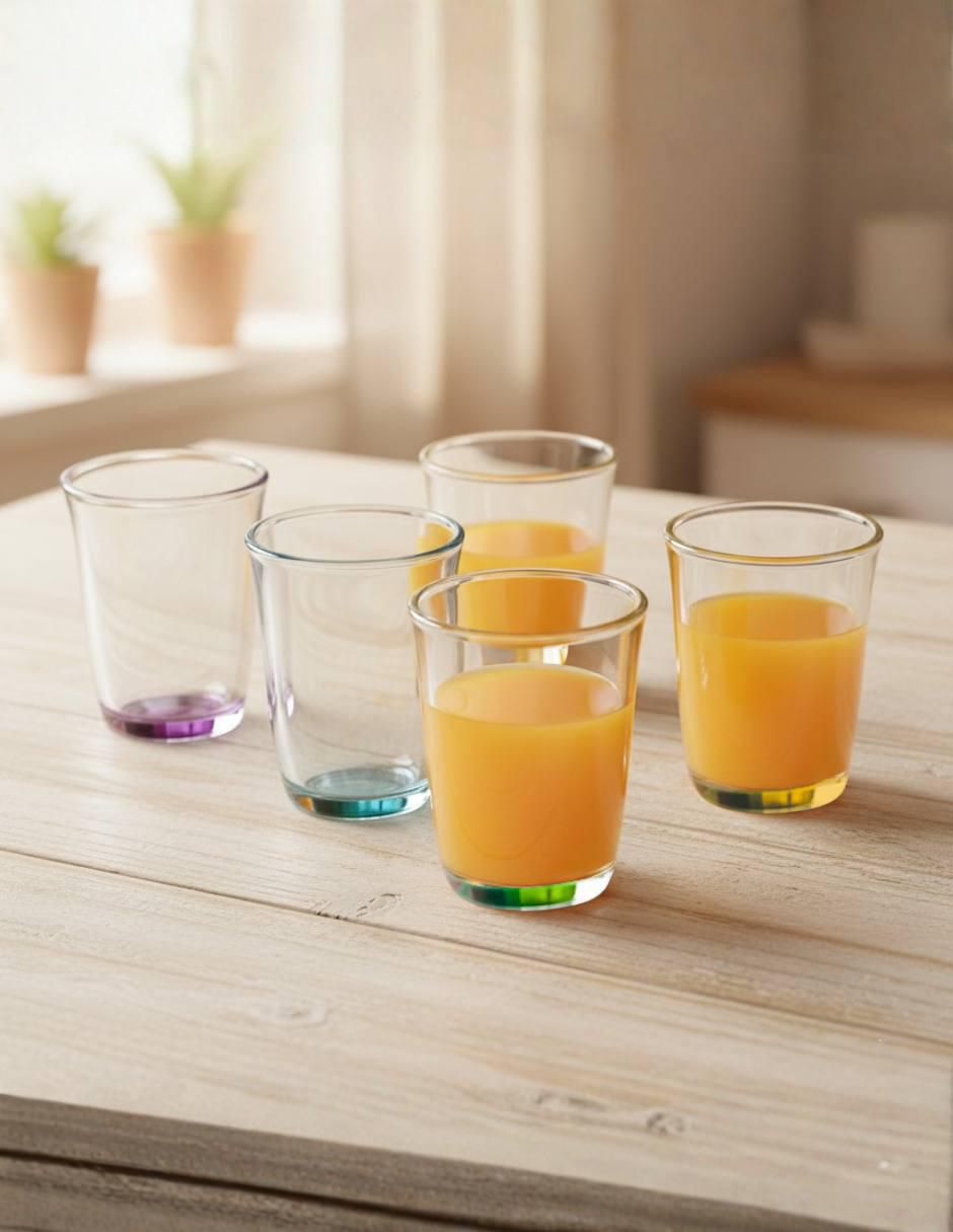 Set de vasos para agua colors de vidrio con 6 piezas 2