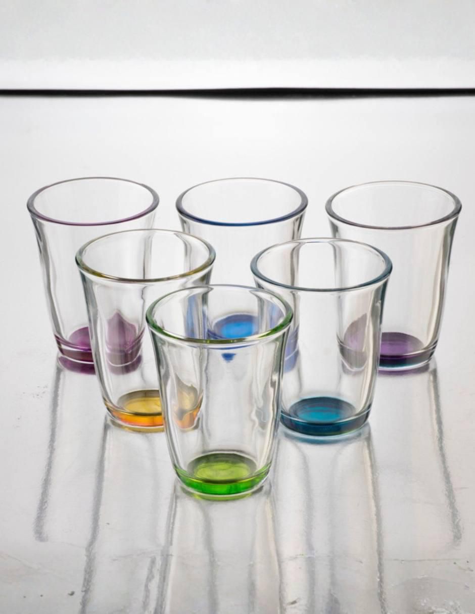 Set de vasos para agua colors de vidrio con 6 piezas 3