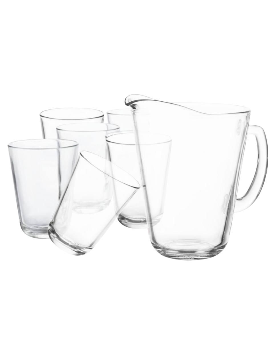 Set jarra con vasos para agua calypso de vidrio con 7 piezas