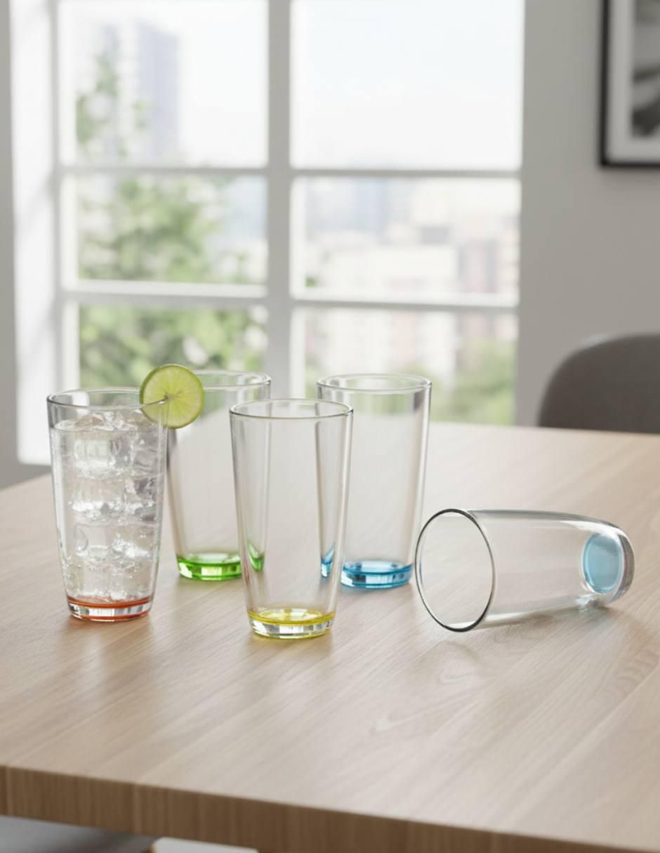 Set de vasos para agua santa elenita de vidrio con 6 piezas 2