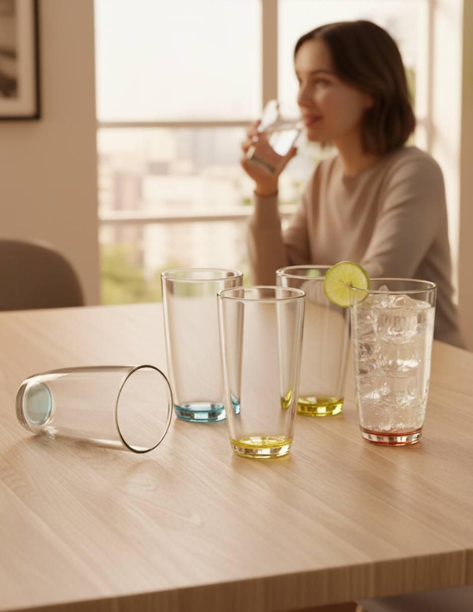 Set de vasos para agua santa elenita de vidrio con 6 piezas 4
