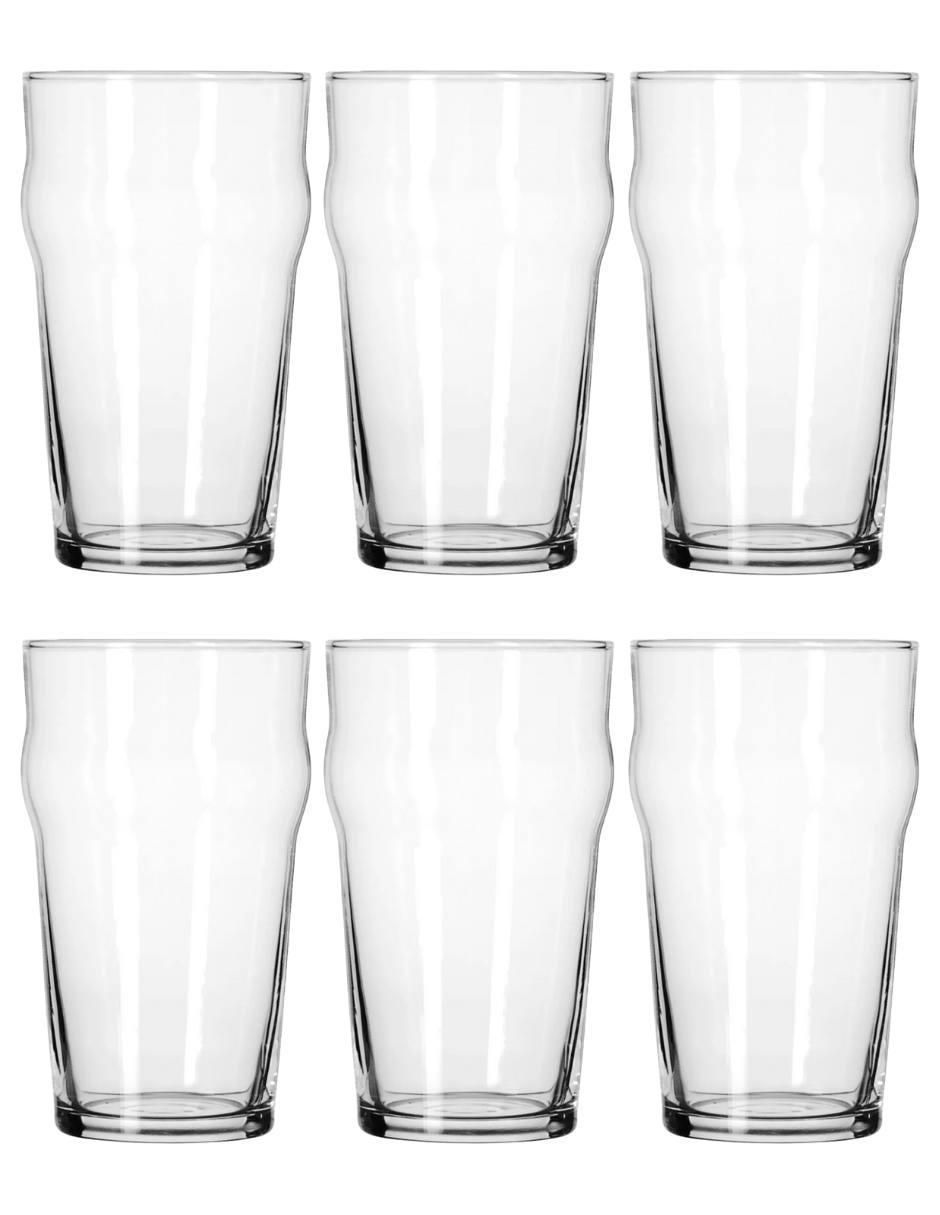 Set de vasos para cerveza pub de vidrio con 6 piezas