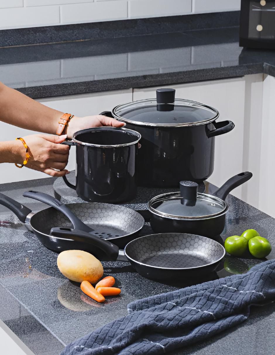 Batería de cocina de aluminio antiadherente thermocell 8 piezas 2