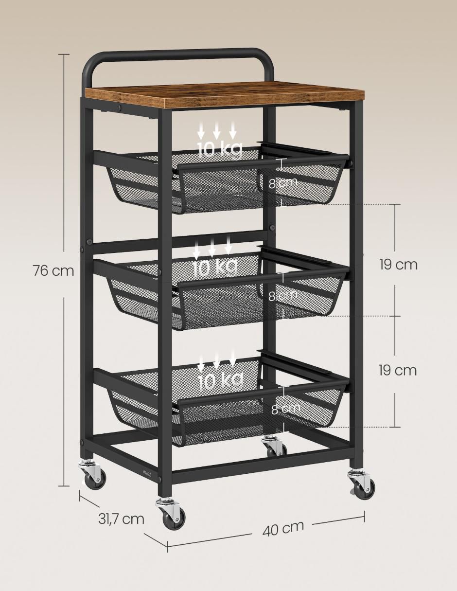 Carro de servicio cocina derry MDF 6