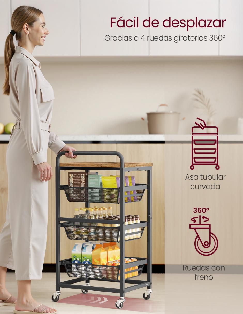 Carro de servicio cocina derry MDF 4