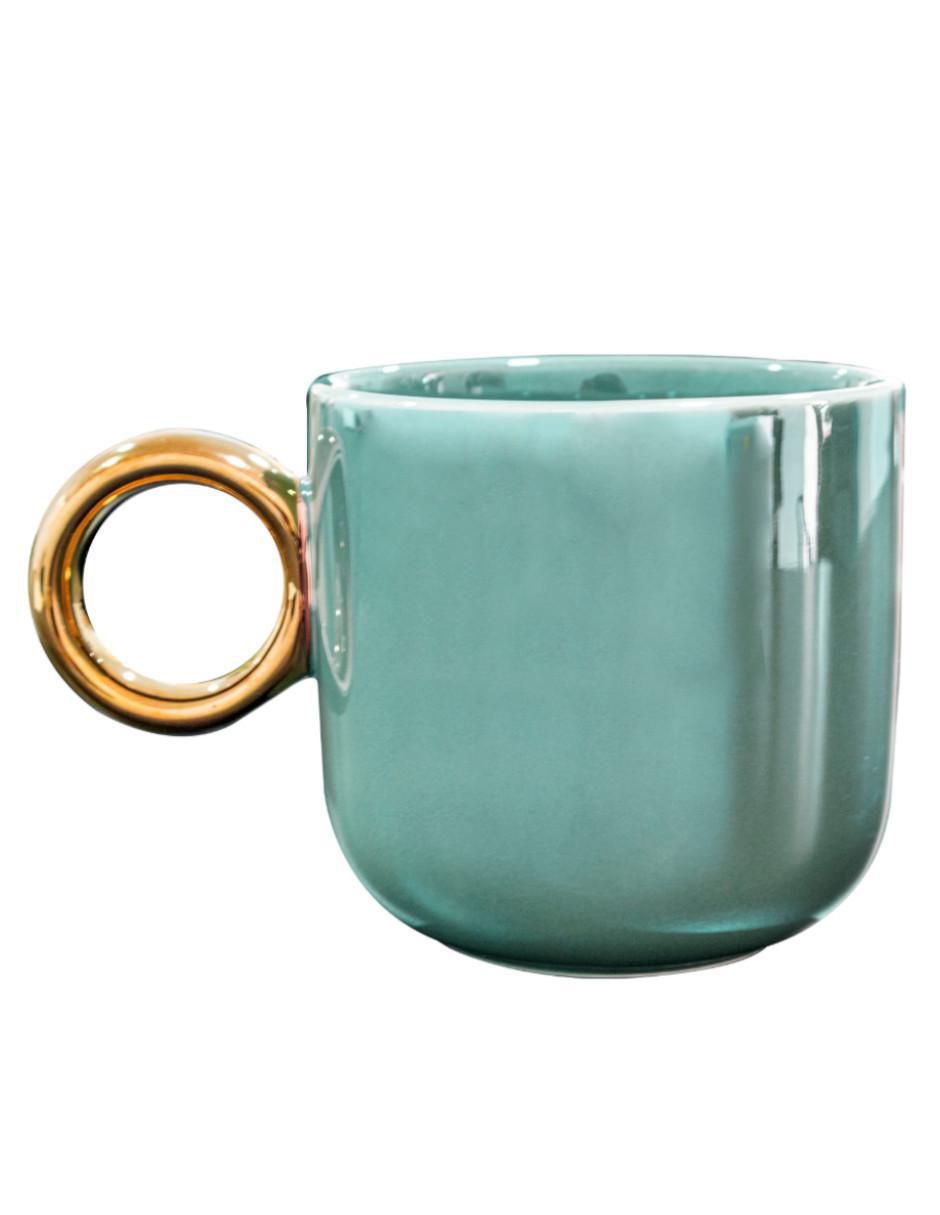Taza clásica menta dorada