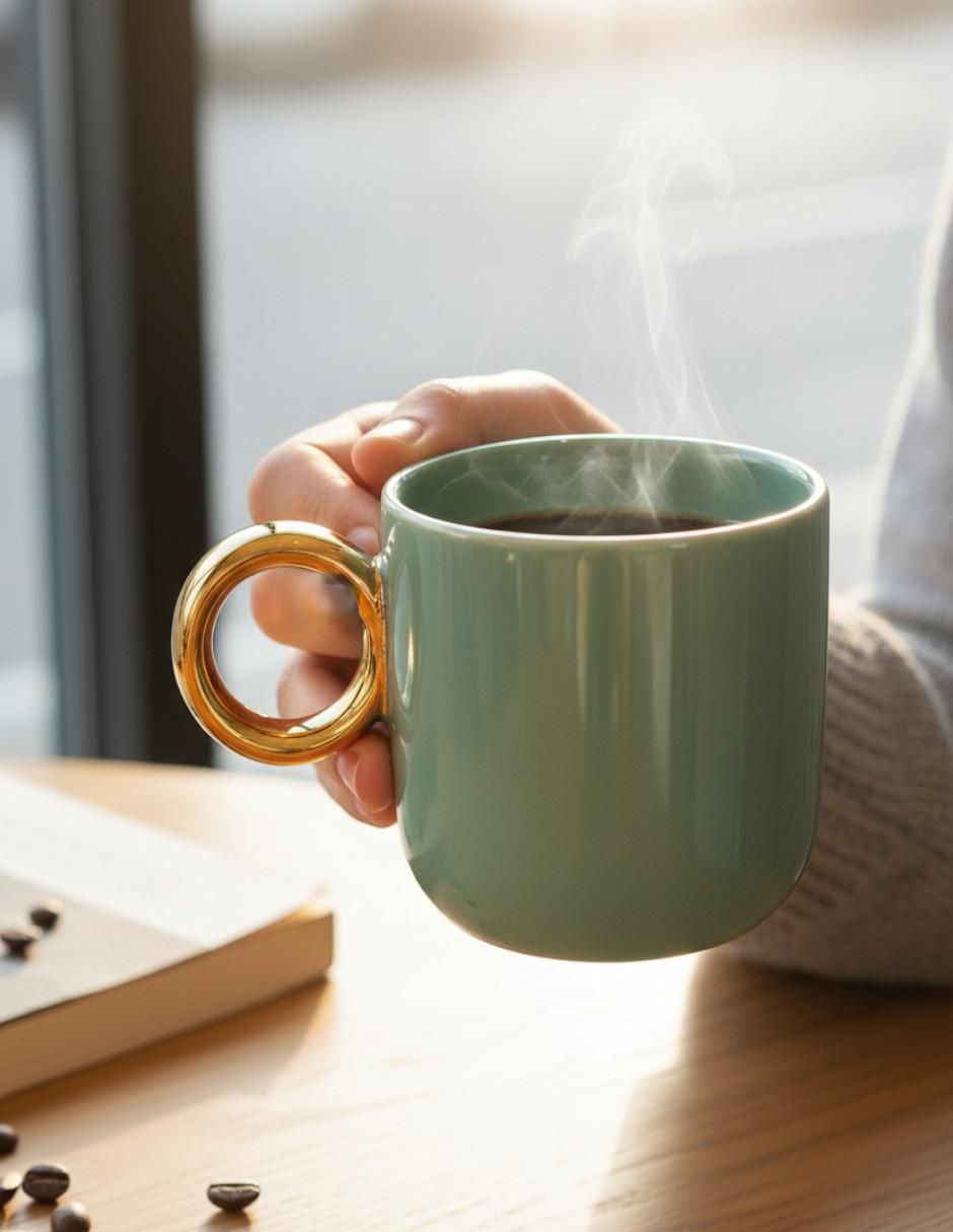 Taza clásica menta dorada 2