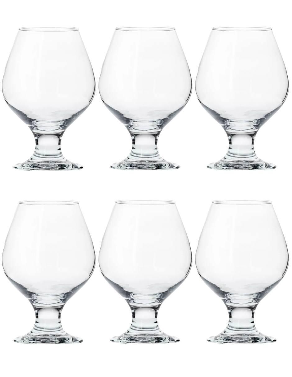 Set de copas para coñac de vidrio 6 piezas