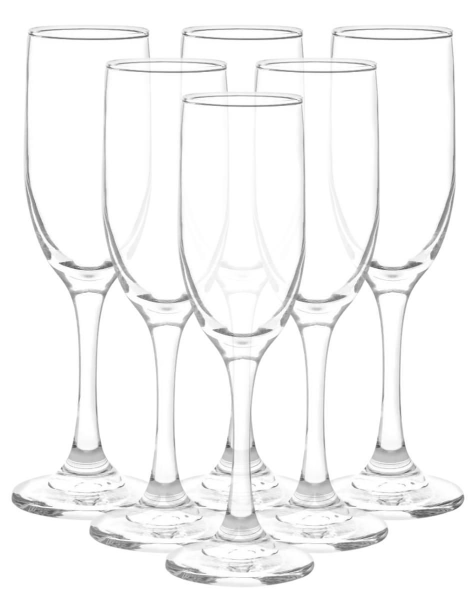 Set de copas flauta rioja de vidrio 6 piezas