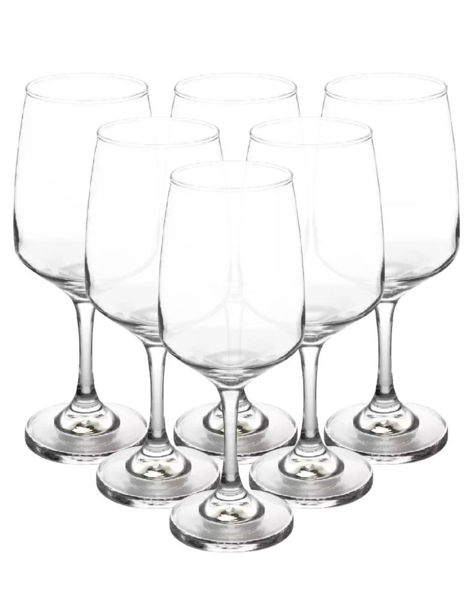 Set de copas para vino trentino de vidrio 6 piezas