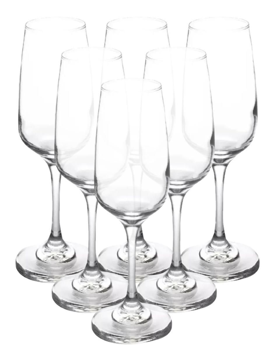 Set de copas para champán trentino de vidrio 6 piezas