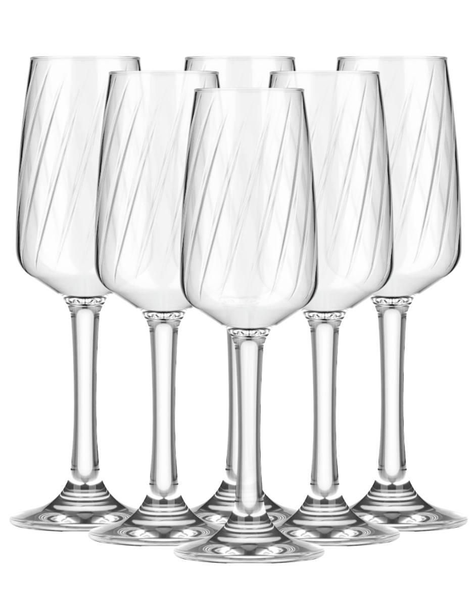 Set de copas flauta Lombardia de vidrio 6 piezas