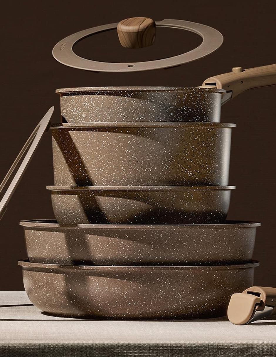 Batería de cocina de aluminio antiadherente sin PFOA 17 piezas 3