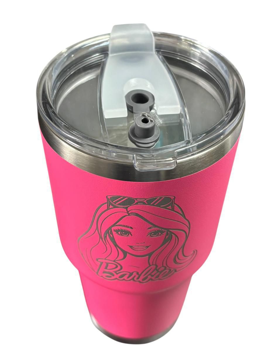 Termo de acero inoxidable Barbie Collection con tapa push pull 887 ml 3