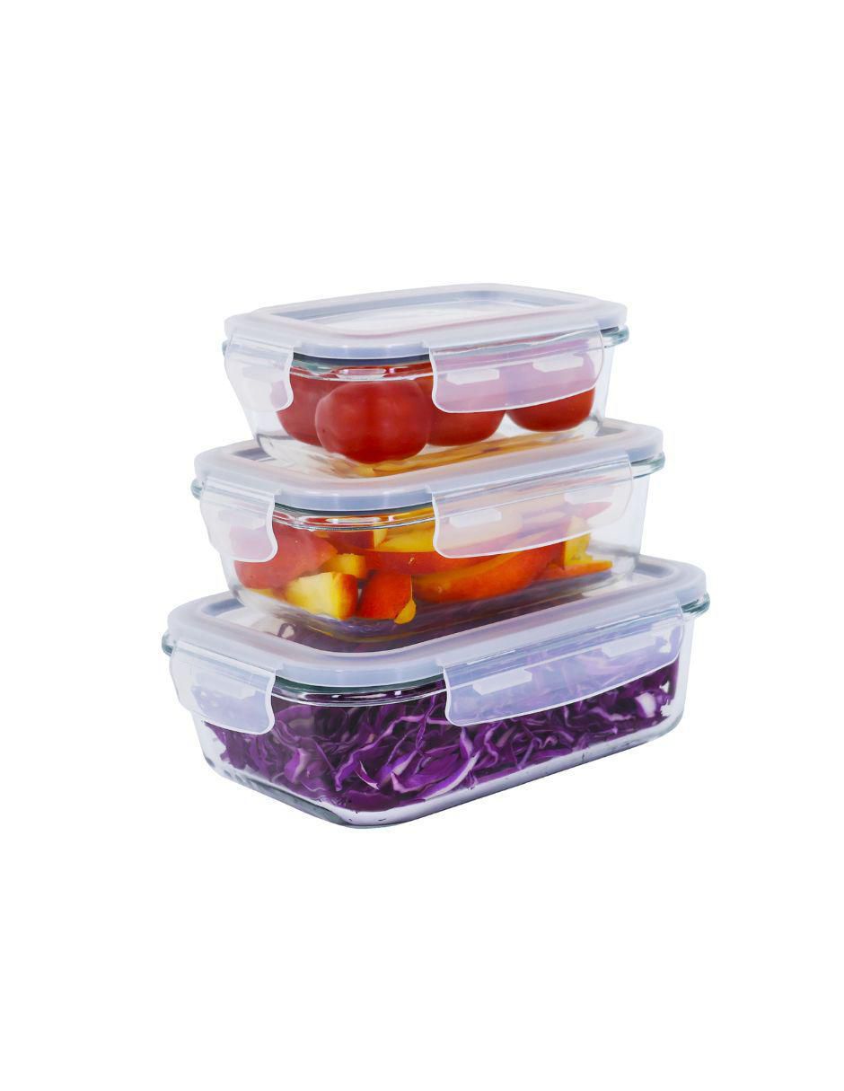 Set contenedor de vidrio 6 piezas Set contenedor de vidrio 6 piezas