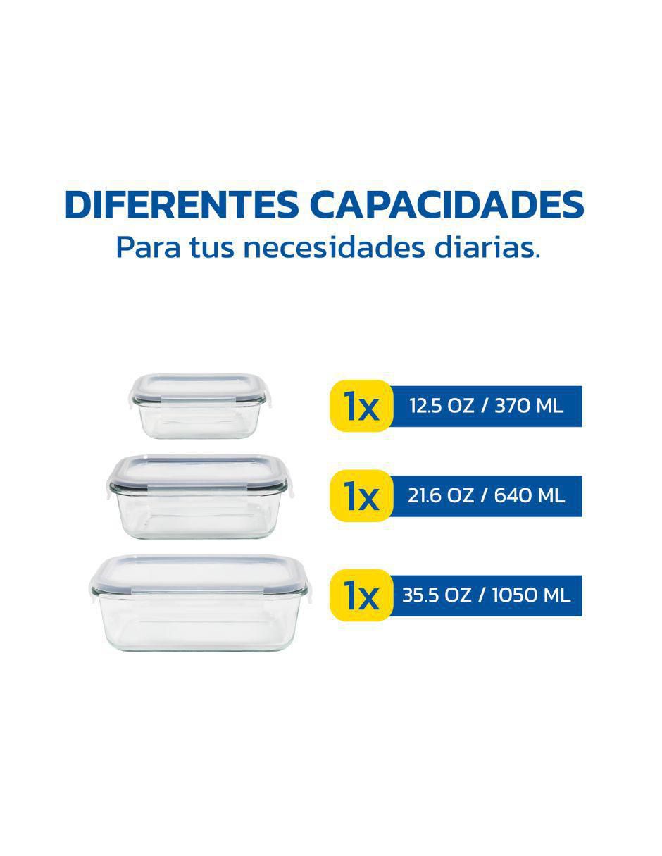 Set contenedor de vidrio 6 piezas 6