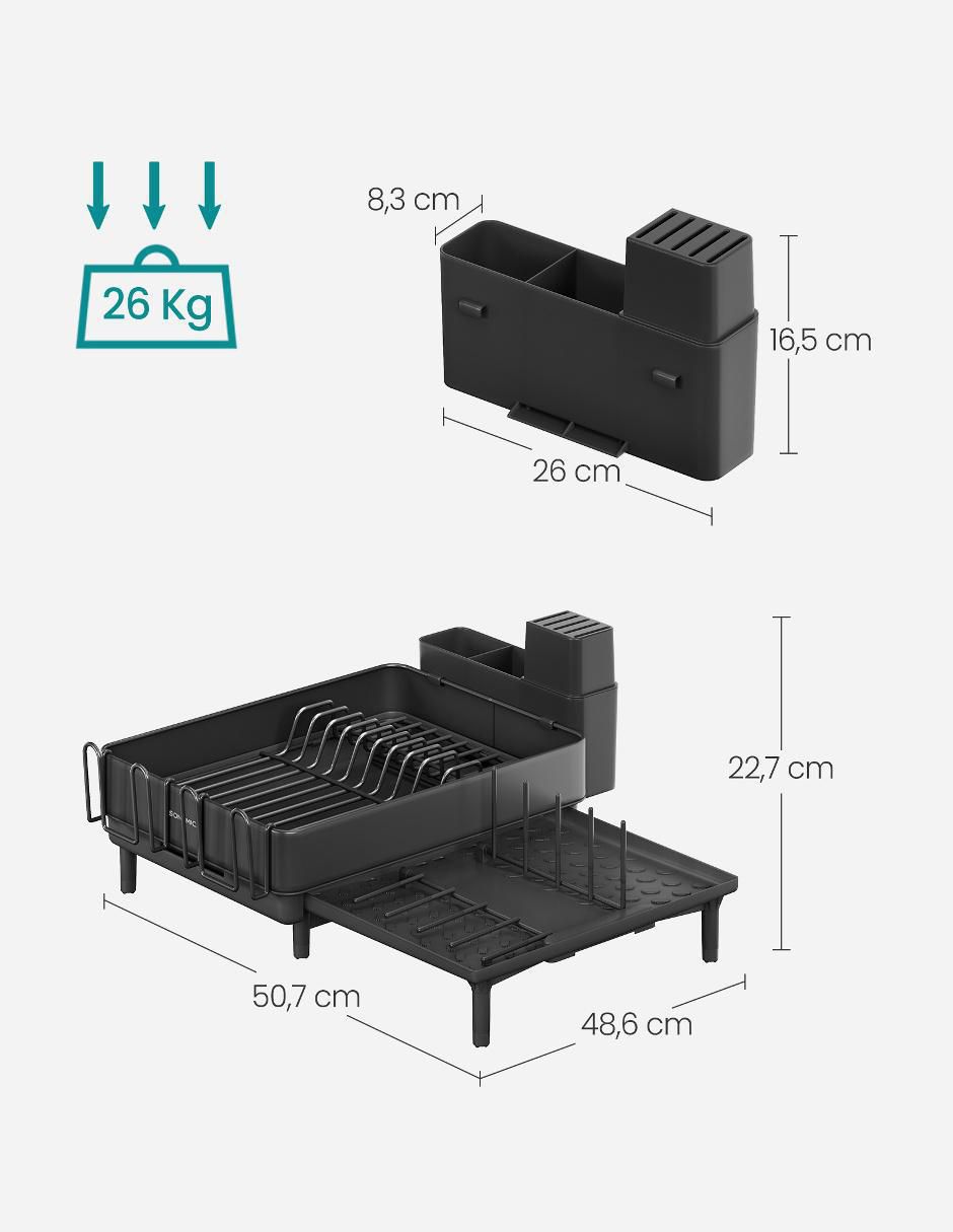 Escurridor de trastes Paxton de acero inoxidable 6