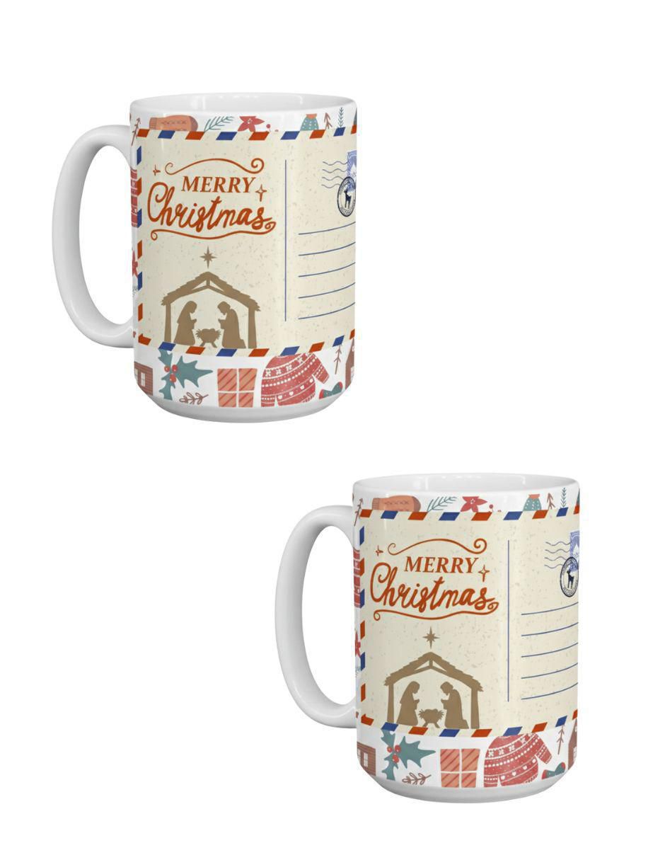 Set de tazas navideñas clásicas Merry Christmas 2 piezas