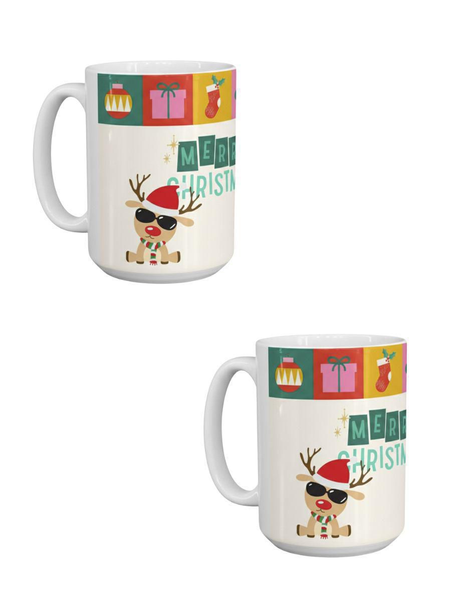 Set de tazas navideñas clásicas Merry Christmas 2 piezas Set de tazas navideñas clásicas Merry Christmas 2 piezas