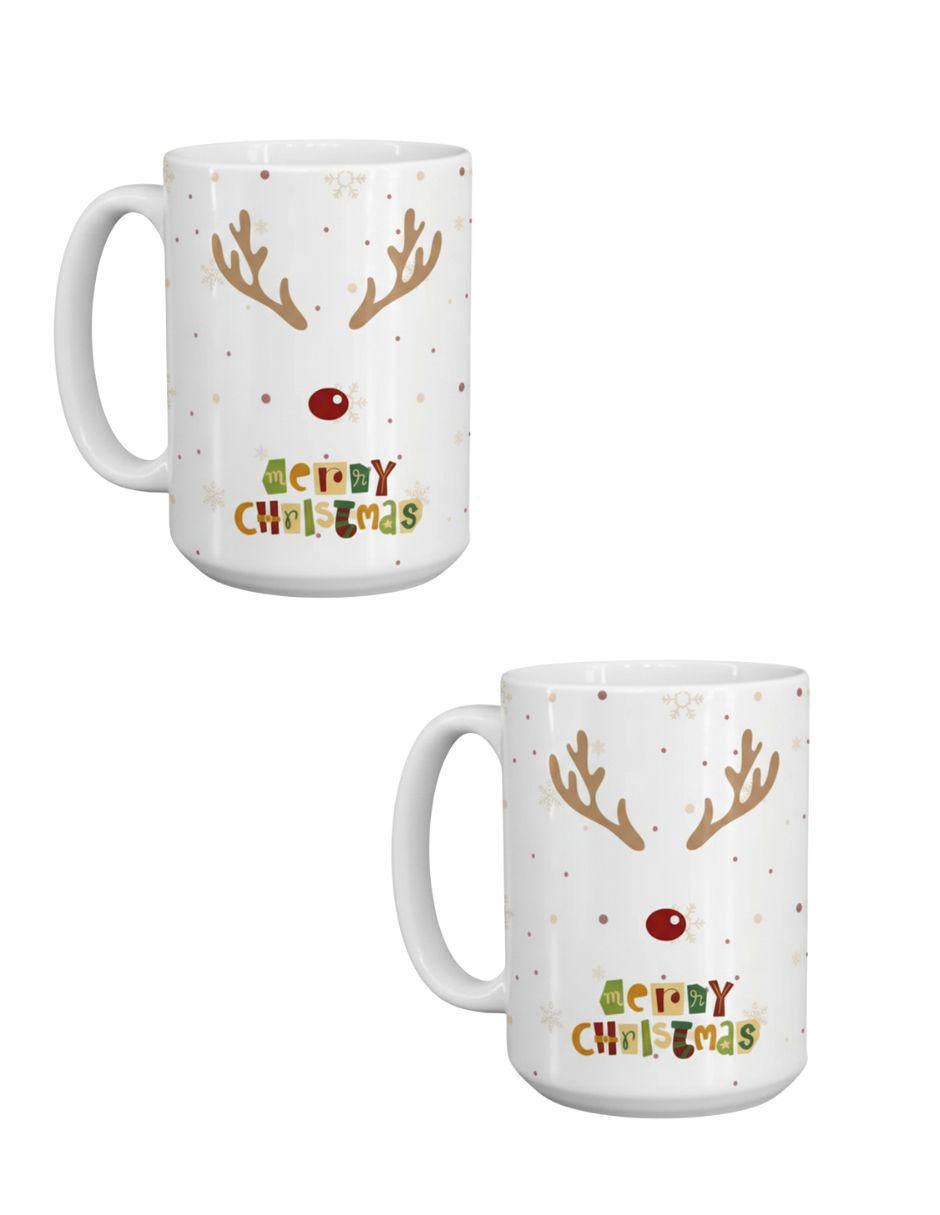 Set de tazas navideñas clásicas Merry Christmas 2 piezas Set de tazas navideñas clásicas Merry Christmas 2 piezas