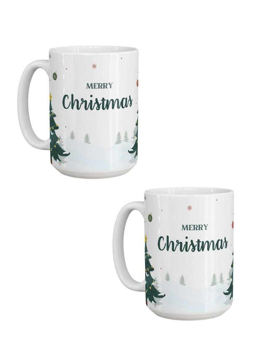 Set de tazas navideñas clásicas Merry Christmas 2 piezas