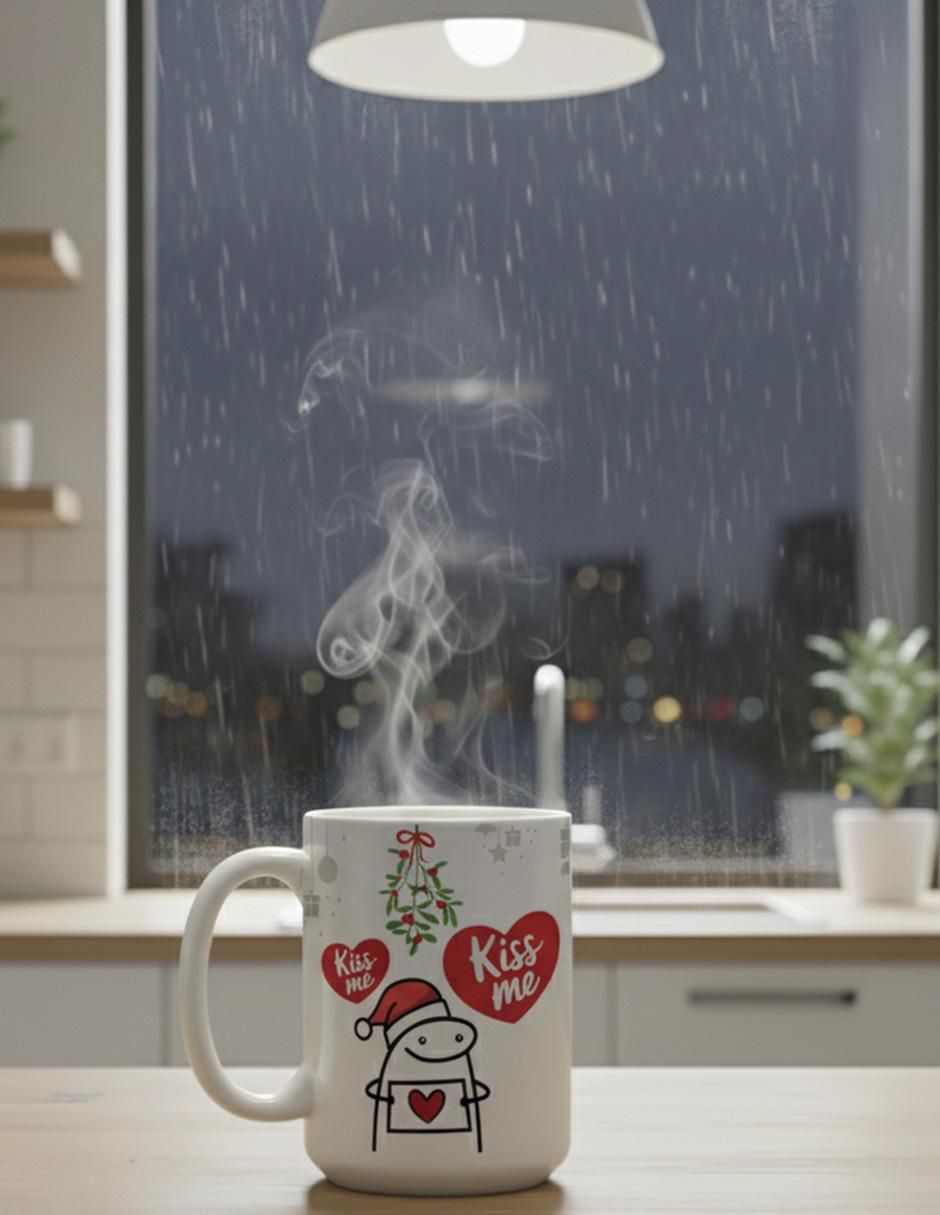 Set de tazas navideñas clásicas Kiss Me 2 piezas 3