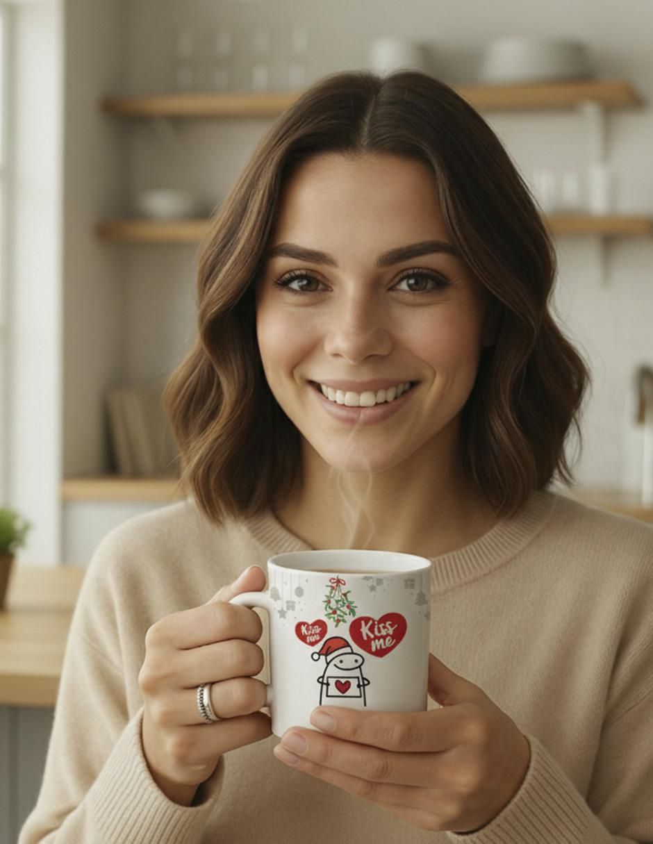 Set de tazas navideñas clásicas Kiss Me 2 piezas 4