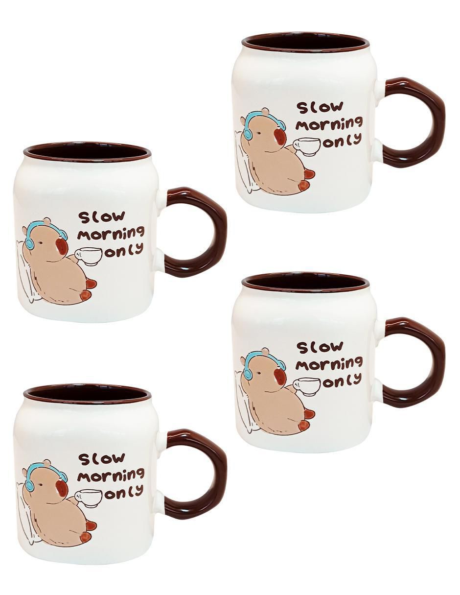 Set de tazas clásicas capibara 4 piezas