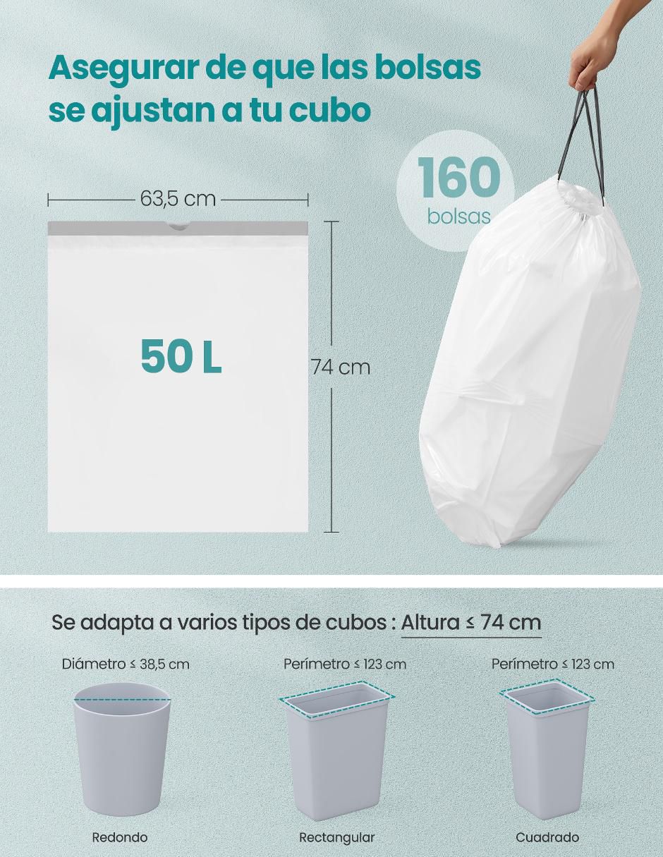 Bolsas para basura con 160 piezas 6