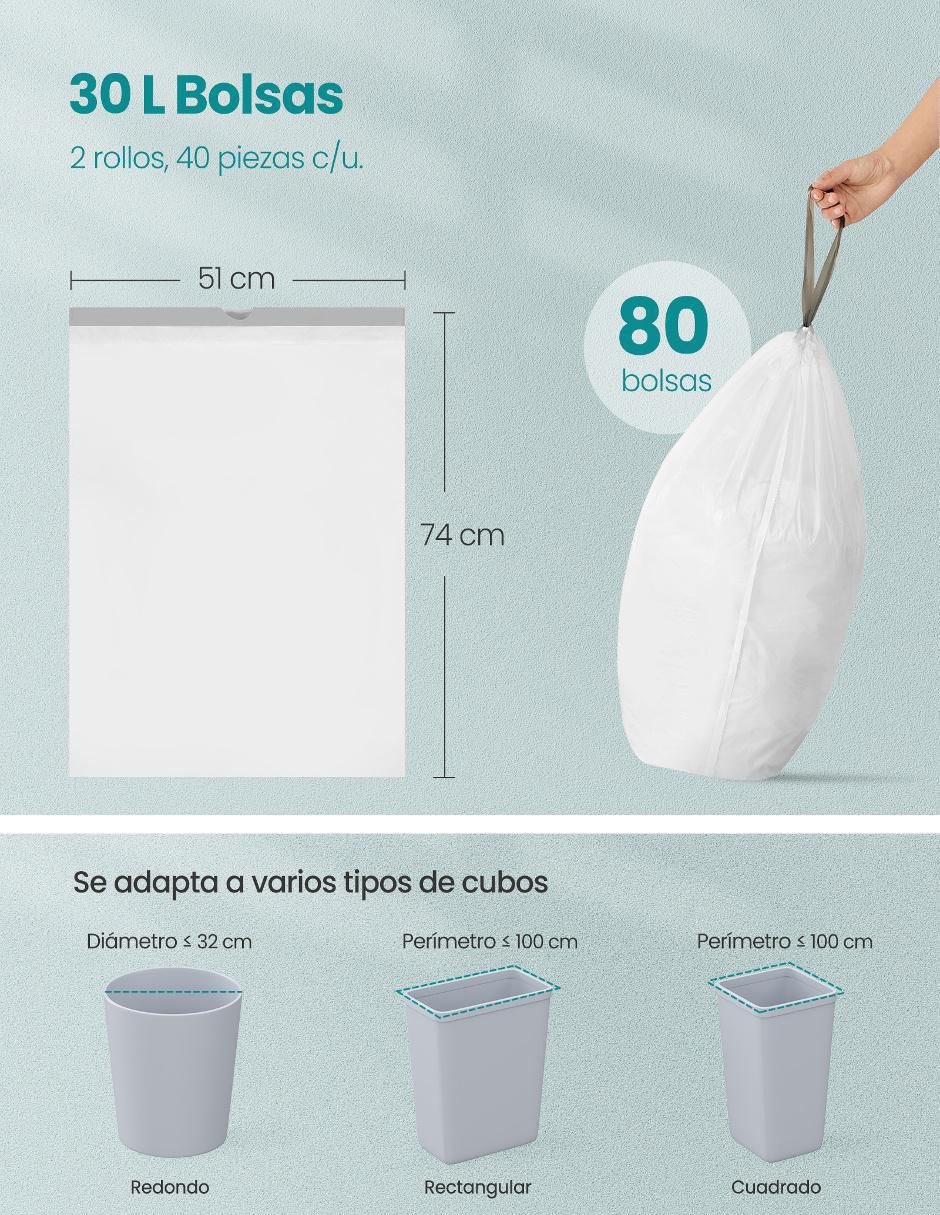 Bolsas para basura con 80 piezas piezas 6