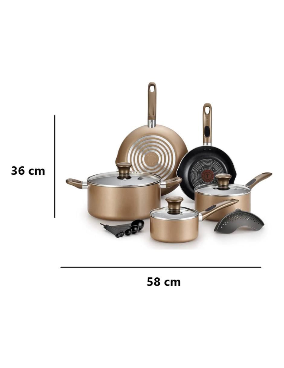Batería de cocina B036SE64BRONZ de acero inoxidable antiadherente sin PFOA 14 piezas 2