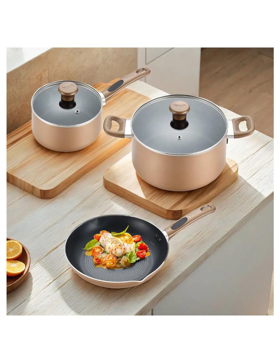 Batería de cocina B036SE64BRONZ de acero inoxidable antiadherente sin PFOA 14 piezas 5