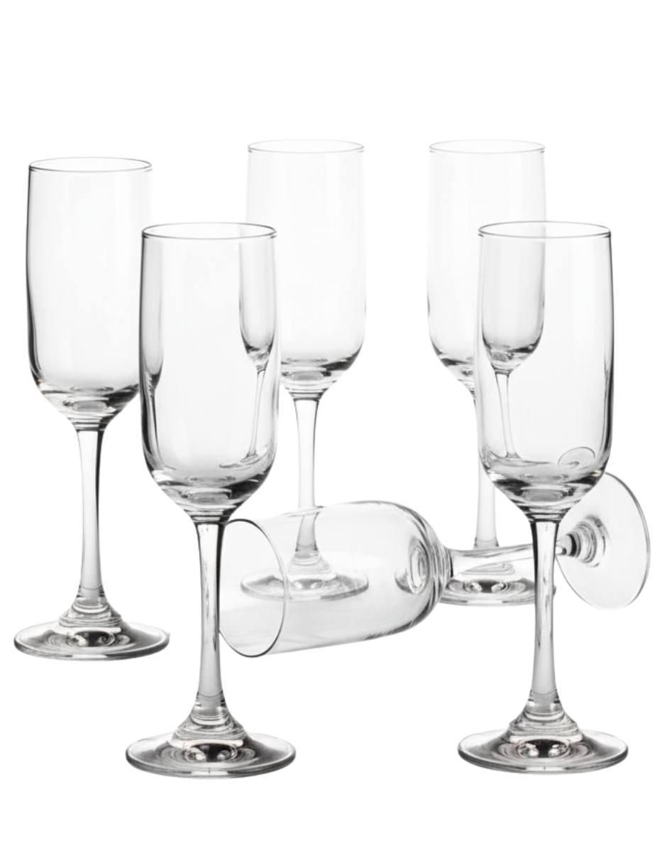 Set de copas para champán de vidrio 6 piezas Set de copas para champán de vidrio 6 piezas