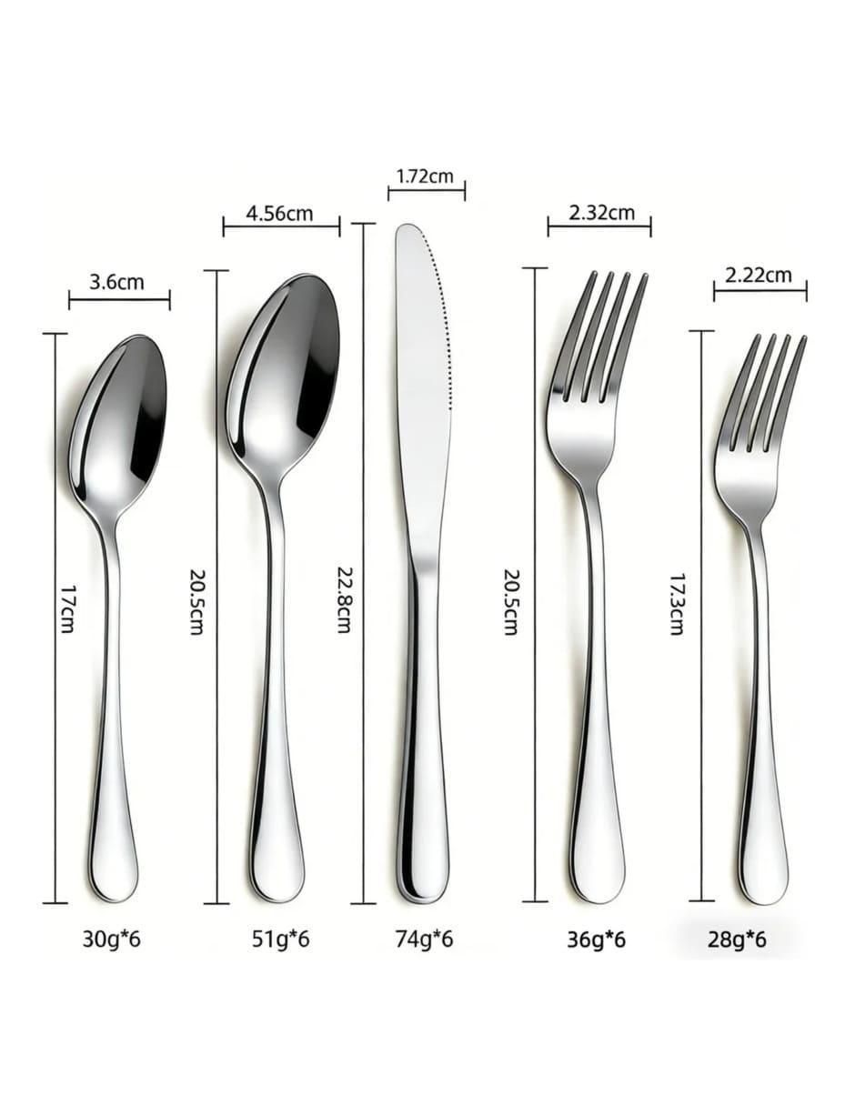 Set cubiertos de acero inoxidable 30 piezas