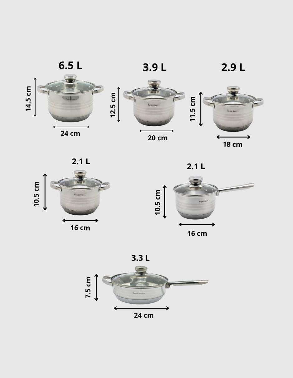 Batería de cocina 5712876713407 de acero inoxidable 12 piezas 5