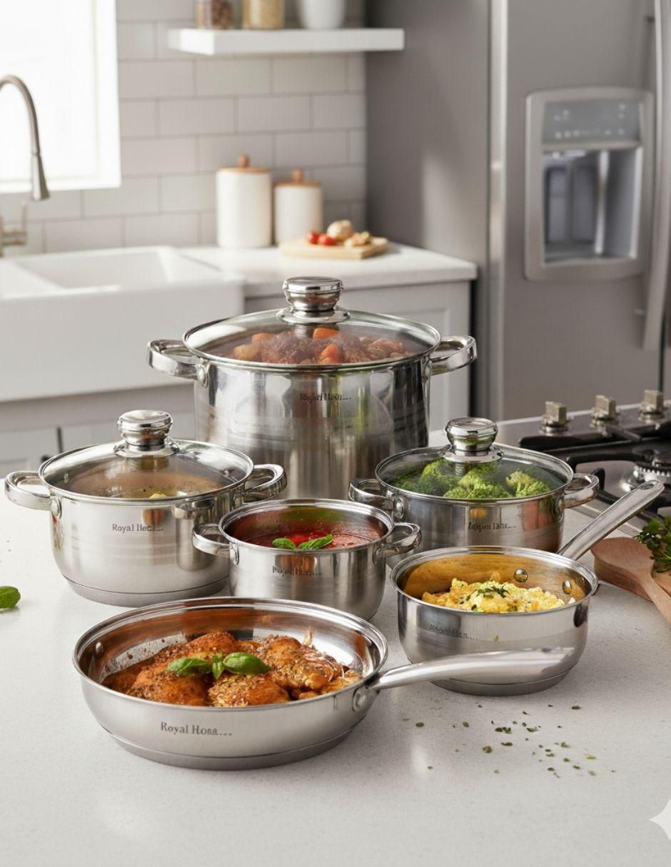 Batería de cocina 5712876713407 de acero inoxidable 12 piezas 4