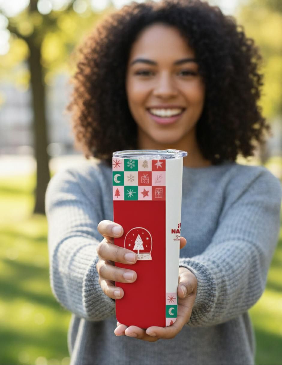 Termo de acero inoxidable Navidad con tapa a presión 520 ml 2