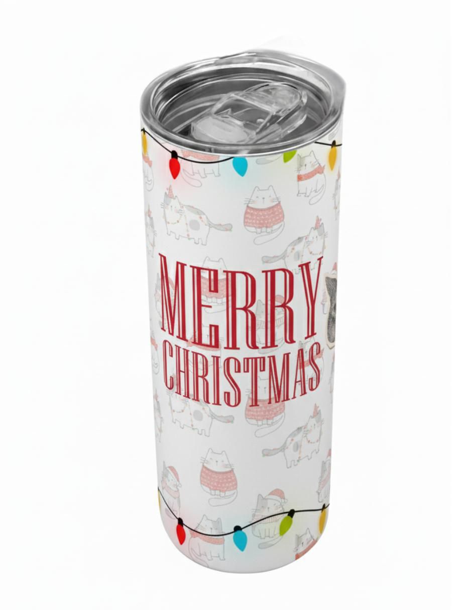 Set termo de acero inoxidable Navidad  con tapa a presión 520 ml 3